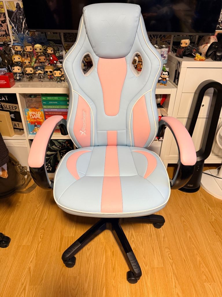 X Rocker Maverick Pink and Blue Gaming Chair
