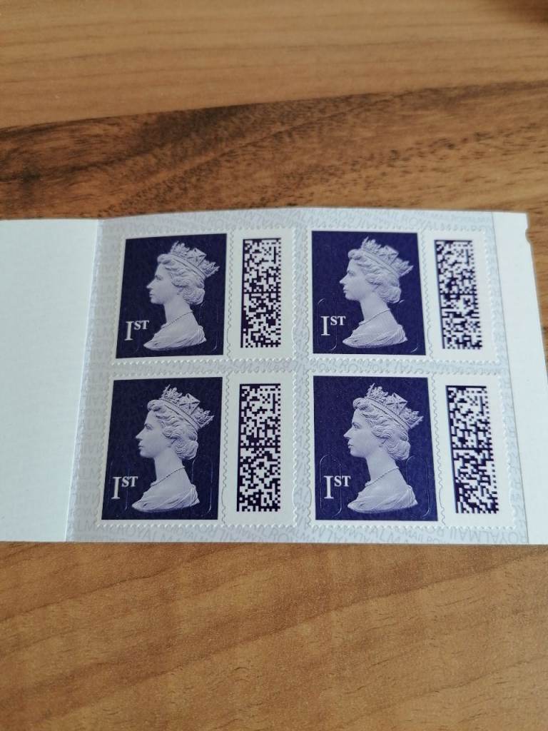 Royal Mail 1st Class Stamps - Sheet of 4