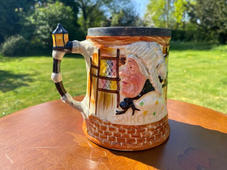 image for Vintage T.H Lancaster Sandland Hand Painted Decorative Large Toby Mug pitcher