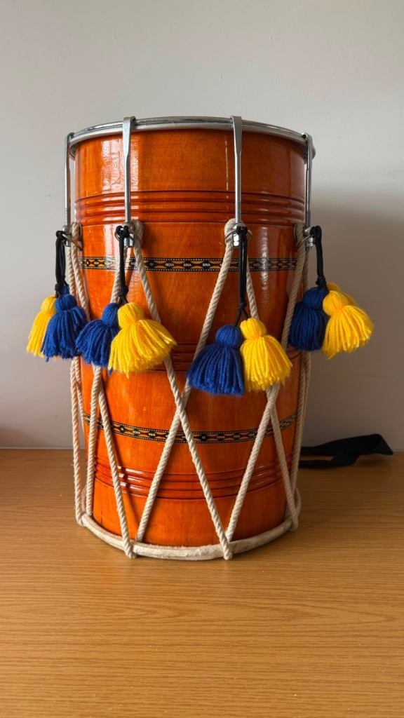 Dhol with sticks. Excellent condition 