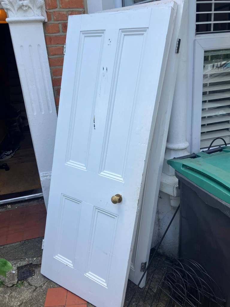 3 x Victorian White Four-Panel Internal Doors