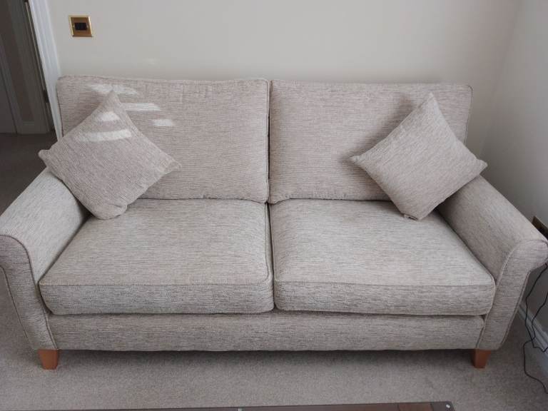Comfortable Beige Fabric Sofa and Armchair Set
