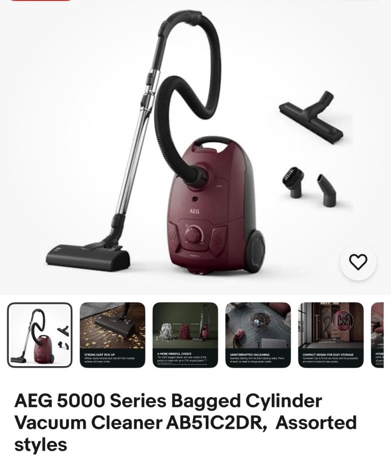 AEG 5000 Series AB51C2DR Vacuum Cleaner - excellent condition 