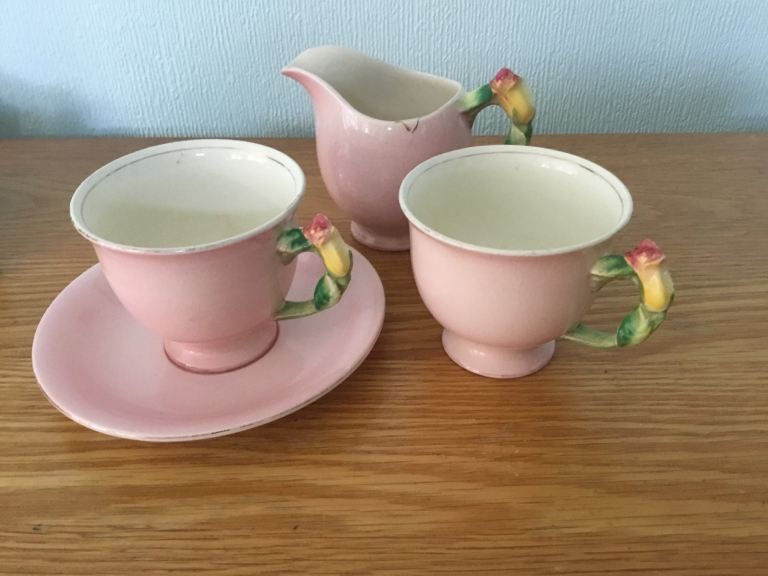 Royal Winton Grimwades Pink Teacup, Saucer & Creamer Set