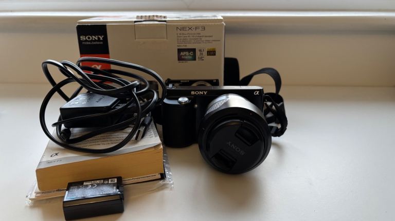 Sony NEX-F3 Digital Camera with Lens and Case