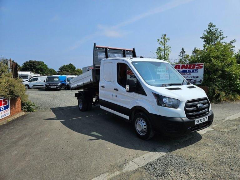 2023 ON 72 PLATE FORD TRANSIT 350 LEADER LWB CREW CAB TIPPER 88K ULEZ FREE ZONE