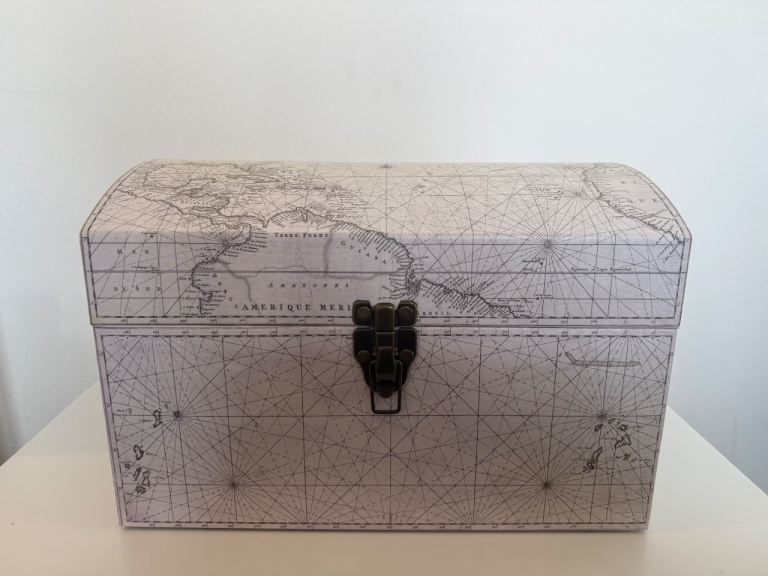 Beautiful decorative storage with map design 