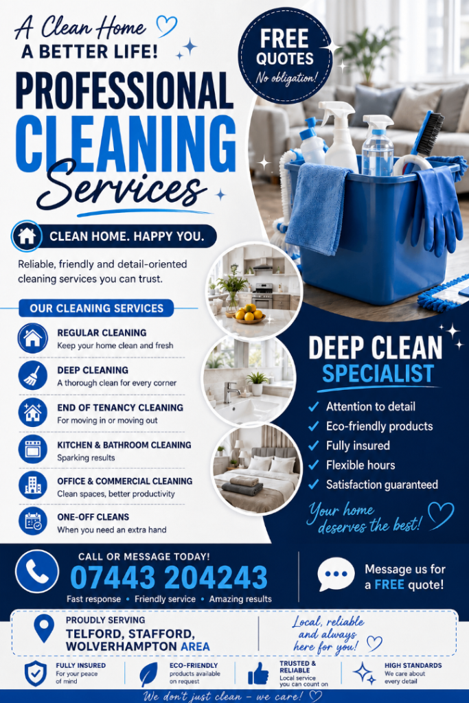 Domestic and commercial cleaning 