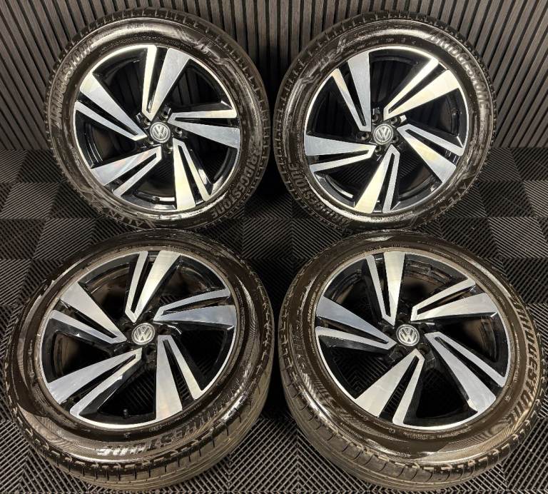20'' GENUINE VW TOUAREG NEVADA BLACK DC ALLOY WHEELS ALLOYS TYRES Q7