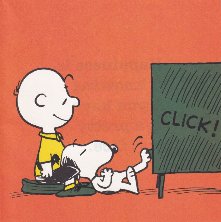 175. A Rare Original Print of SNOOPY AND CHARLIE BROWN WATCHING TV / PEANUTS