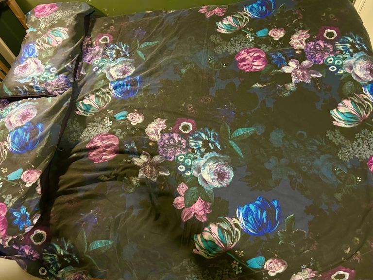 Habitat floral blue peonies Bedding set duvet cover pillowcases home b&b