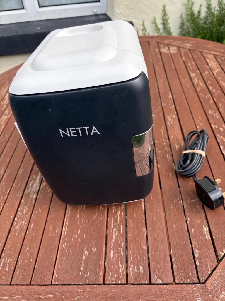 NETTA Mini Fridge - Black & White, As Good As New