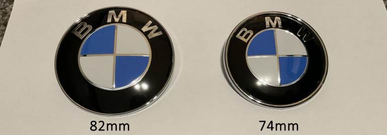 BMW 82mm & 74mm Bonnet Hood Trunk Rear Round Emblem Badge Blue White Silver Black Buy Now or Offer