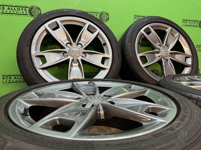REFURBISHED* OEM AUDI A3 17” 5x112 ALLOY WHEELS + MATCHING FALKEN TYRES CADDY GOLF SEAT SKODA