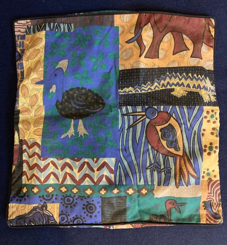 Pair of vintage African print cushion covers