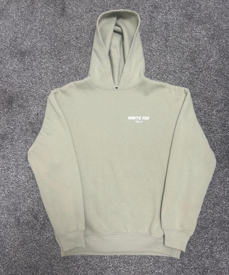 Women’s Pale Green White Fox Hoodie