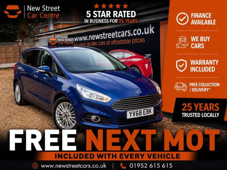 2018 Ford S-Max 2.0 EcoBlue Zetec Euro 6 (s/s) 5dr MPV Diesel Manual