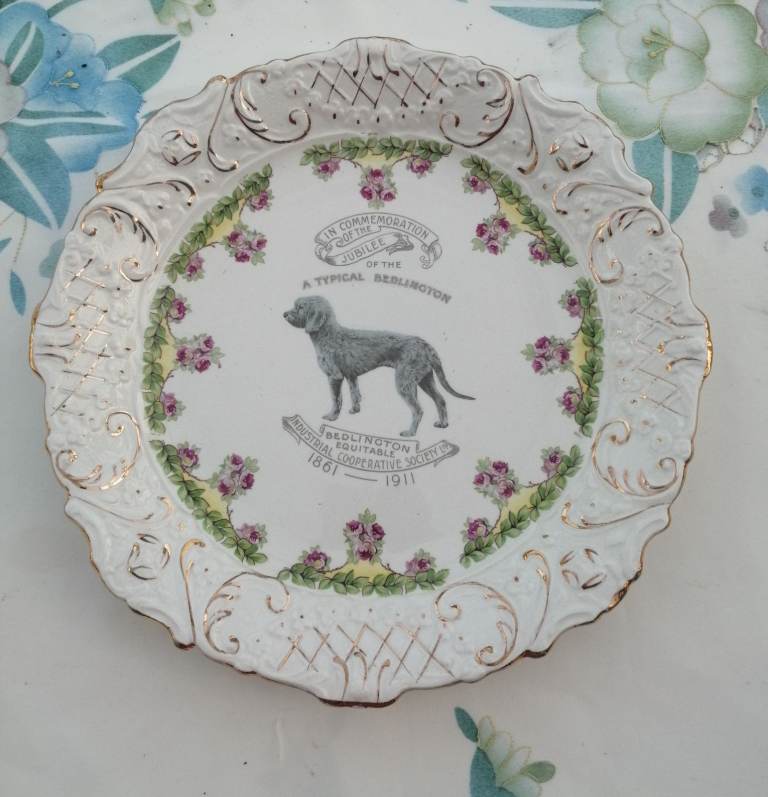 Bedlington Terrier Antique Plate