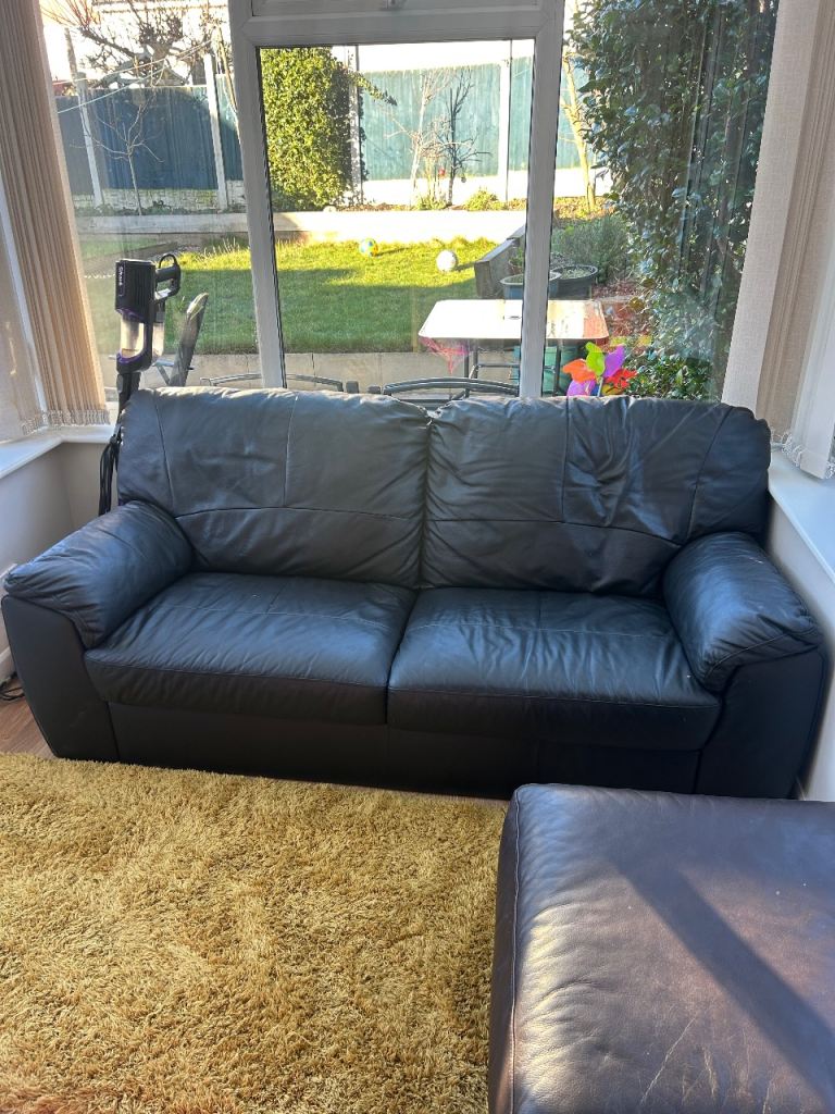Black leather 3 seater free 