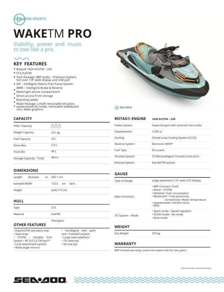 Sea-Doo Wake Pro 230 iDF (Tech) -Sea-Doo Dealer - NOW 2100 OFF! Ext warranty