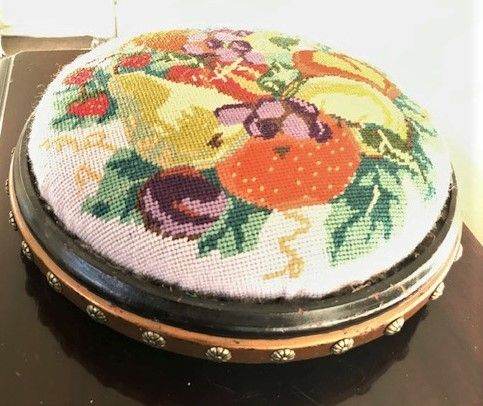 Small hand-embroidered footstool £25