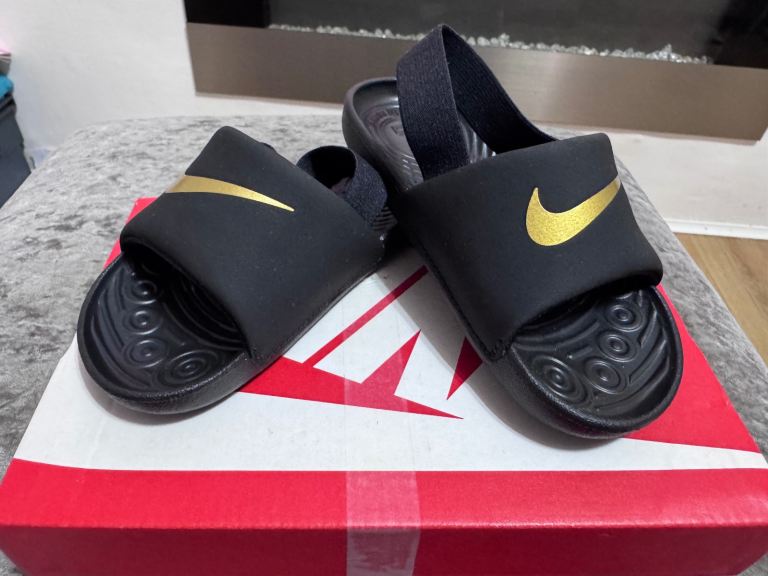 Nike Sportswear Kawa Slides Infant Kids Sandals Boy Girl Slippers Size-8.5INF