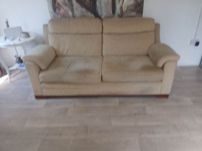 Comfortable Cream Three-Seater Sofa - Ready to Go