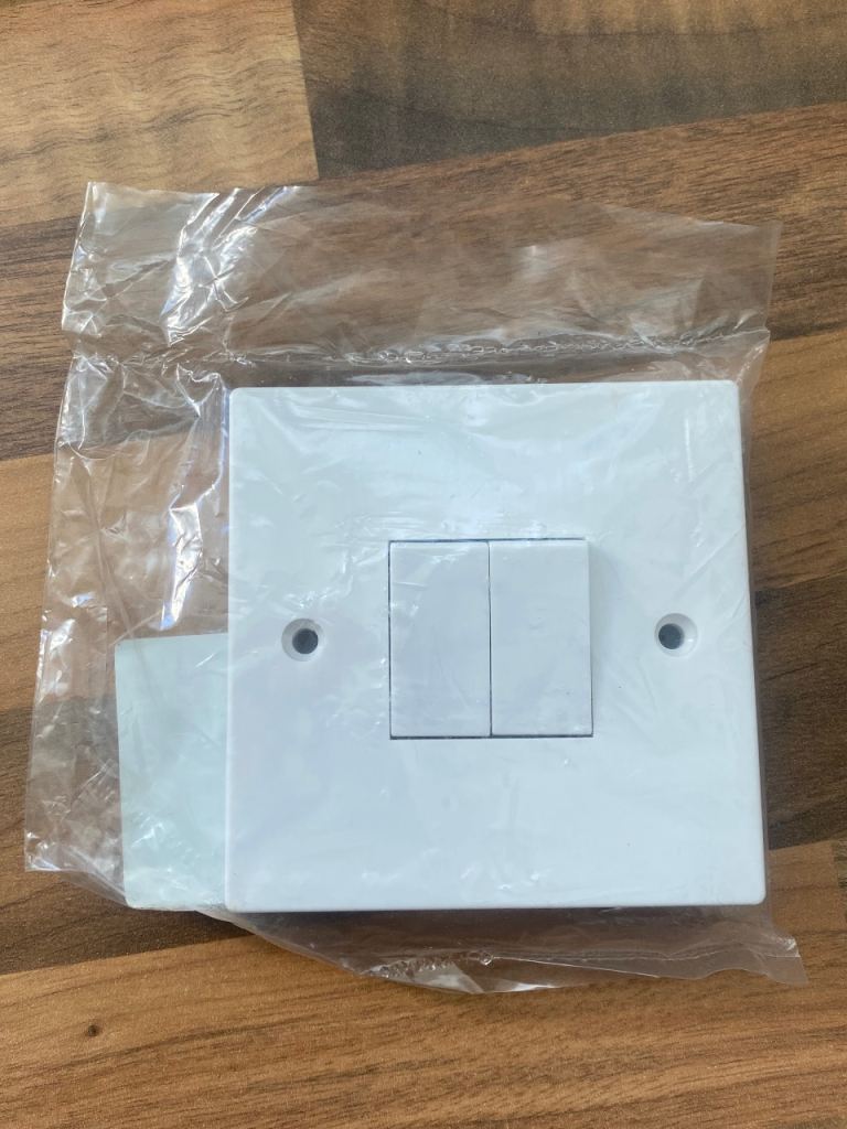 2 _ way double white light switch. 