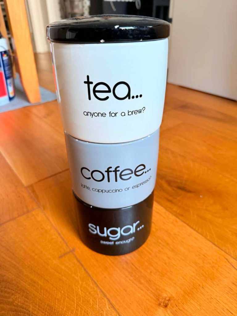 Stackable Tea Coffee Sugar Storage Canisters - Multicoloured