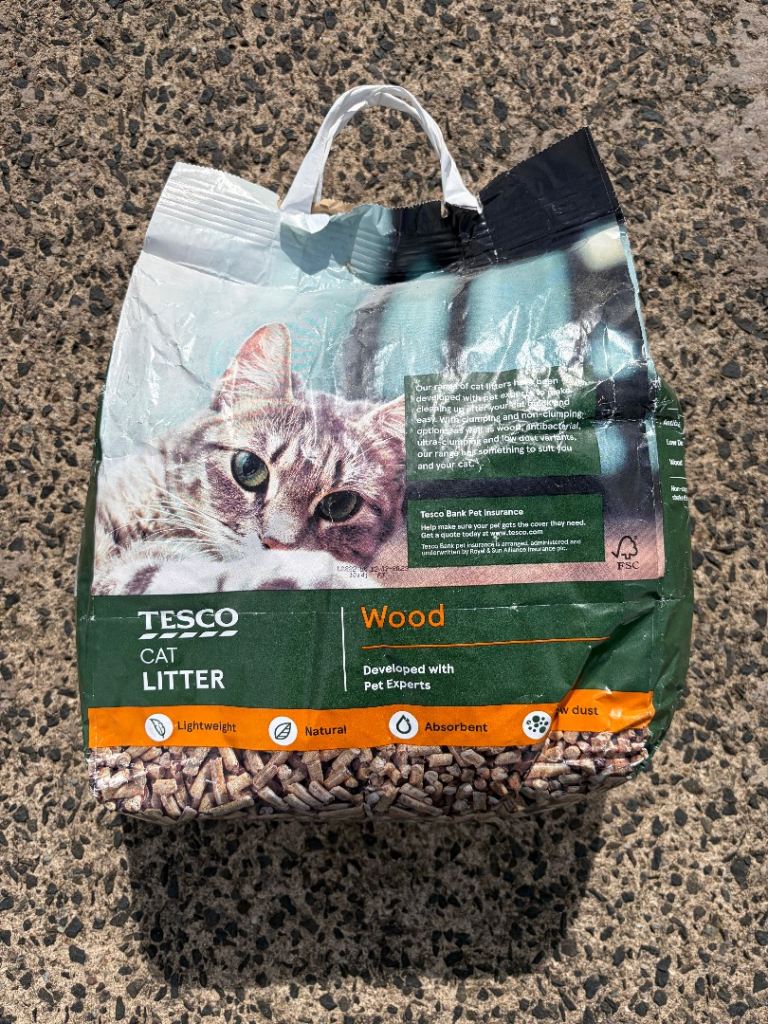 Cat litter wood non-clumping 10L bag £3.00