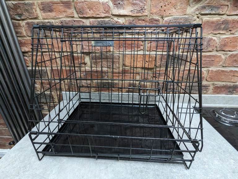 Ellie-Bo Deluxe Slanted Dog Crate / Cage Travel (Black)
