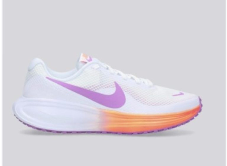 New Nike Running Trainers – White with Purple and Orange Accents