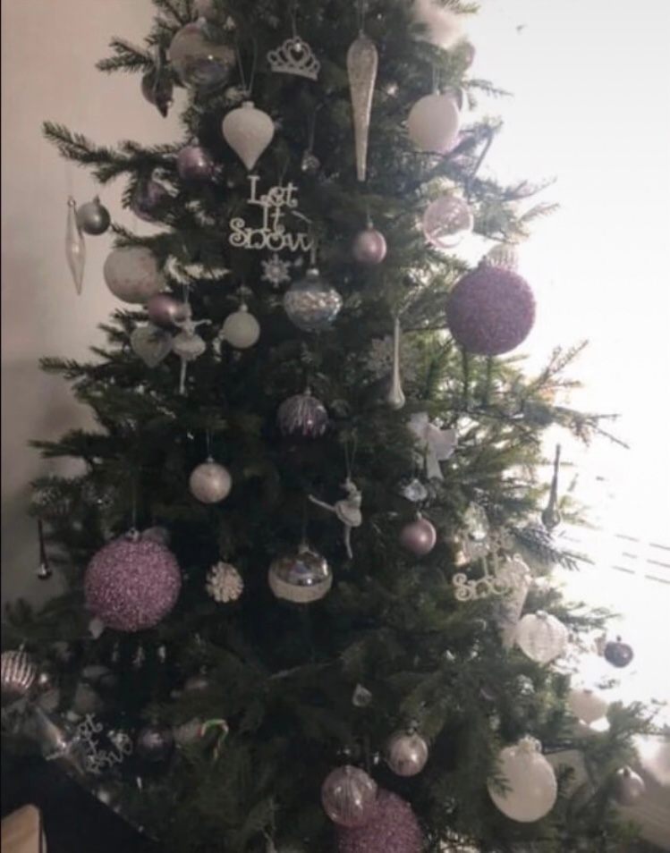 **SOLD** 6 Extra Large Mauve Beaded Christmas Tree 