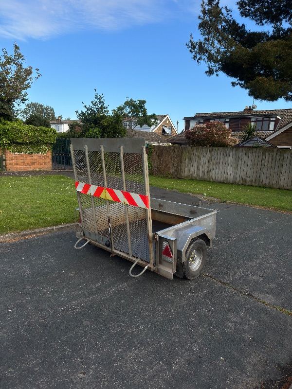 Small galvanised fold down ramp ex traffic light trailer 