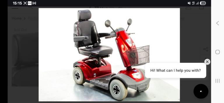 Red Mobility Scooter, 8 mph, good working order 