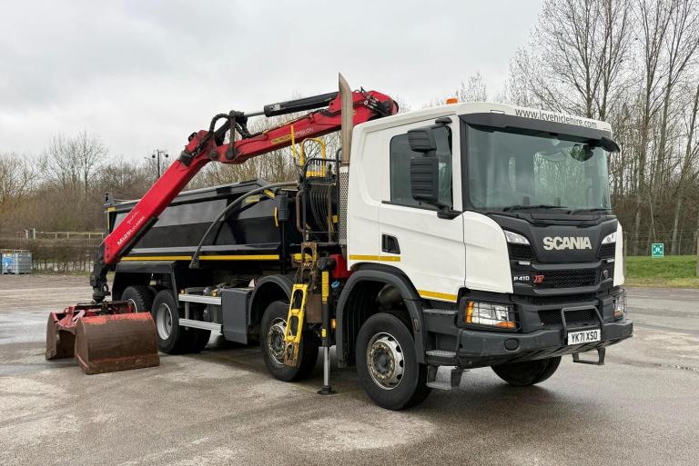2021 71 plate Euro 6 Scania P410 XT 8X4 32t Tipper Grab