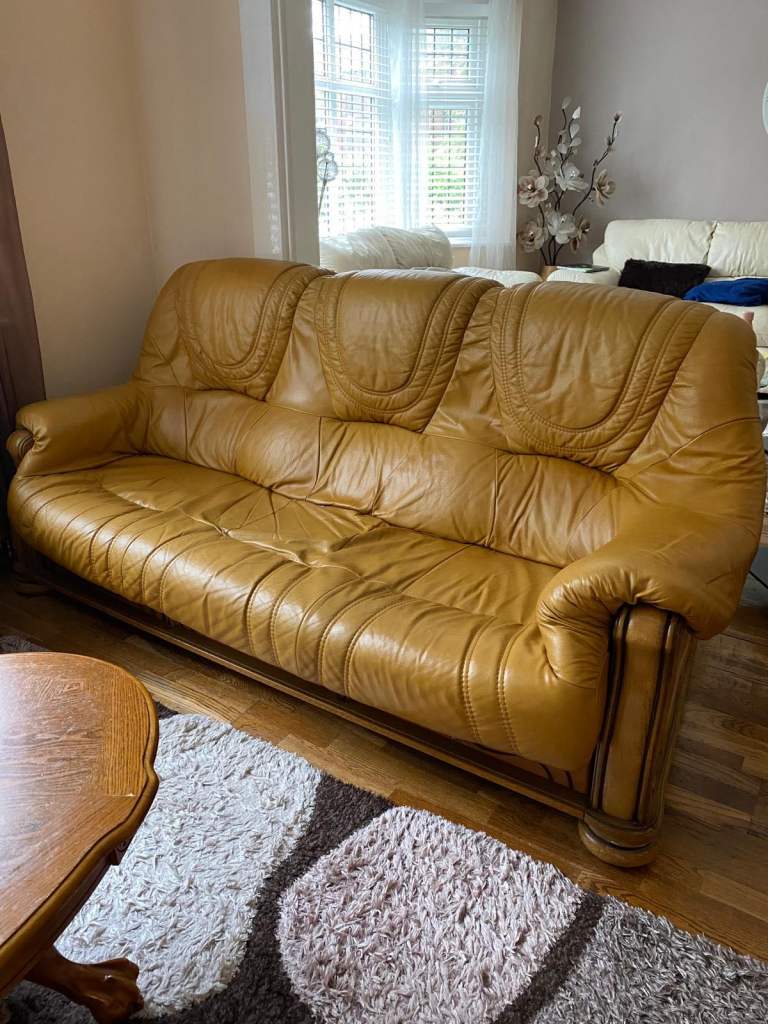 3 & 2 & 1 Tan leather sofa set OFFERS WELCOME