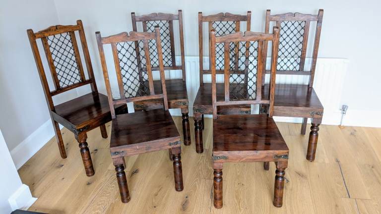 Set of six rosewood dining chairs