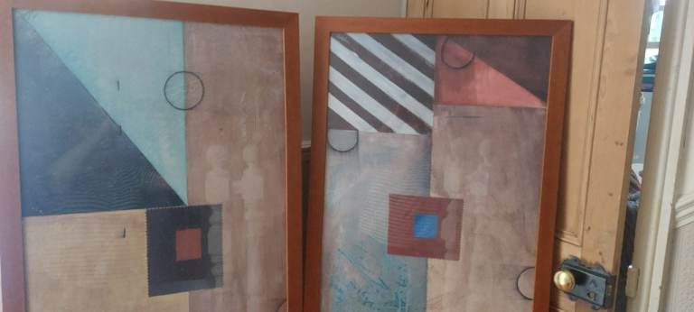 Large wall framed art - 2 pieces 