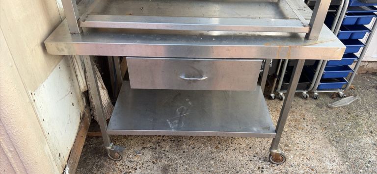 Stainless Steel Kitchen Work Bench with Drawer – Good Condition