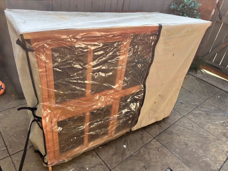 Large two tier rabbit hutch House with winter cover