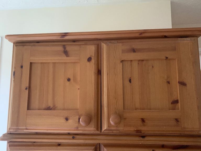 Two pine wardrobe top boxes