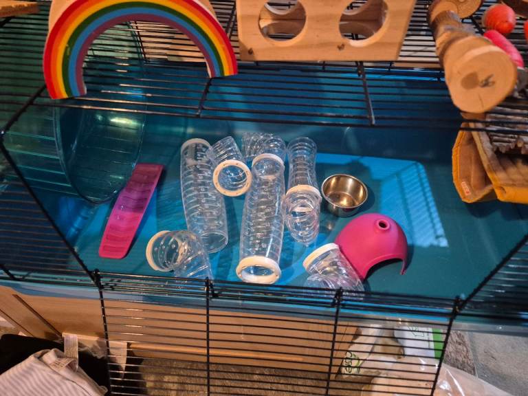Hamster cage with accessories 