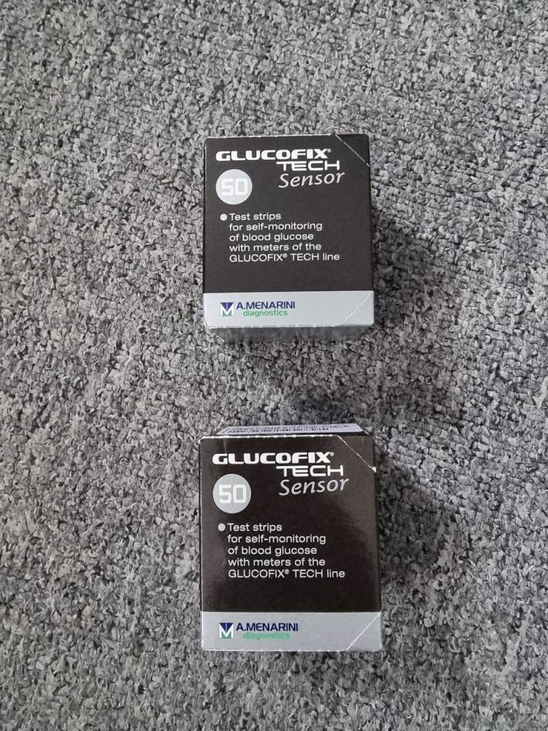 2xGLUCOFIX TECH GLUCOSE STRIPS. 