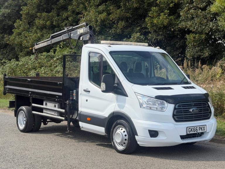 2016 (66) FORD TRANSIT SINGLE CAB HIAB TIPPER 2.2 CHAIN DRIVEN EURO 6 ULEZ