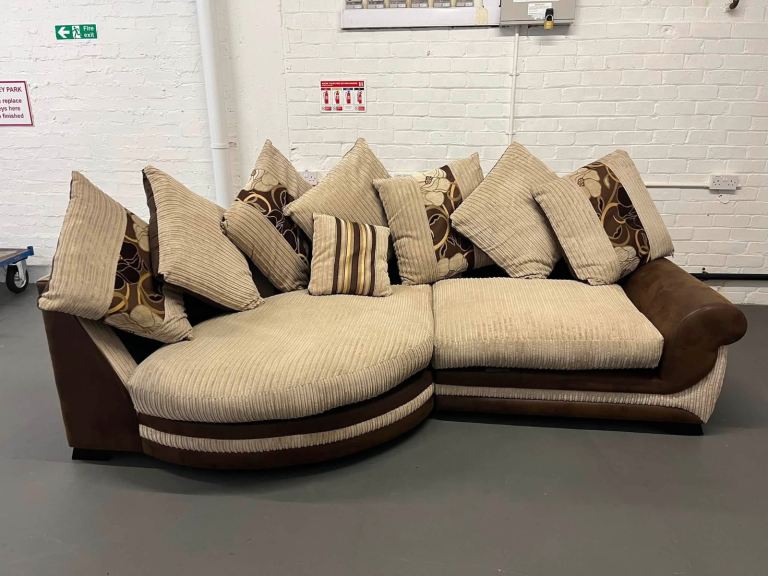 SCS fabric brown sofa