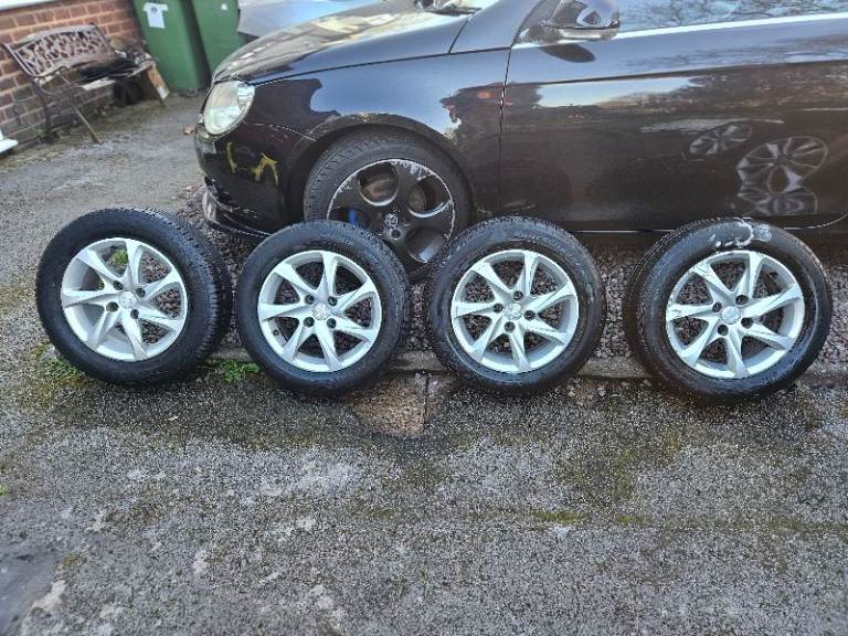 Peugeot 208 alloy wheels and tyres 4 stud pcd108 fitment set 4 in silver  