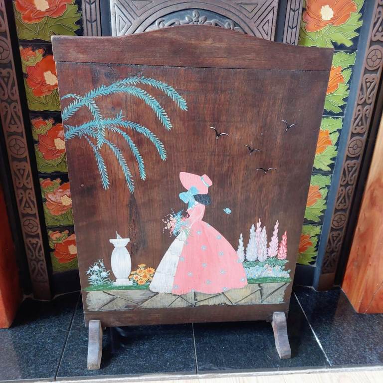 Decorative Vintage Wooden Firescreen 