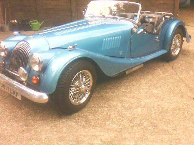Morgan 4/4 ,Kingfisher blue,aluminium bodied,2 seat sports car...