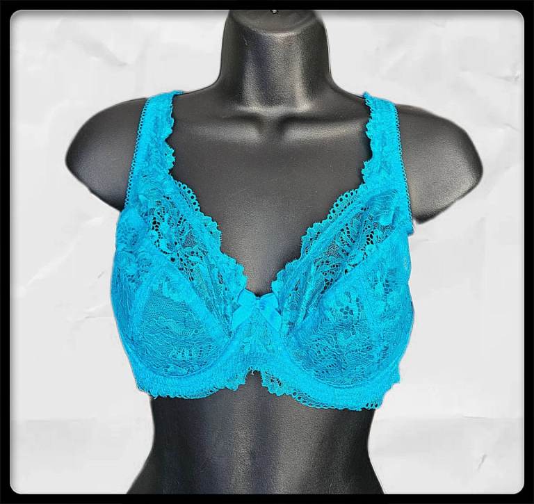  BNWT Pretty Secrets (2 Pack) Ella Lace Full Cup Wired Bras Teal/Pink  UK 36B 🇬🇧 